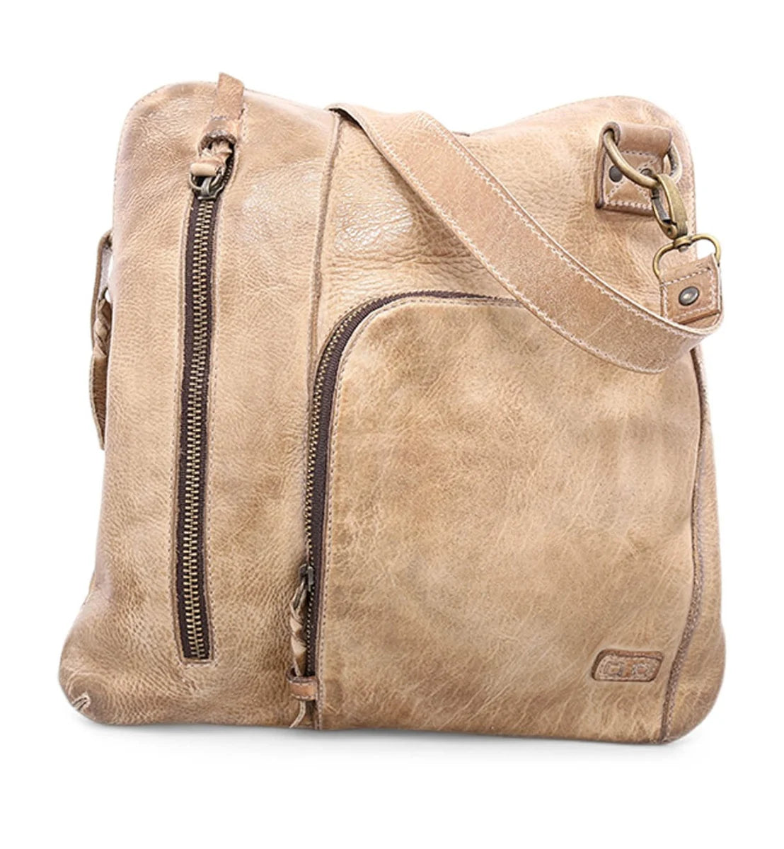 Trestles Clothing Company Aiken convertible bag in tan vegetable-tanned leather with exterior zip pockets